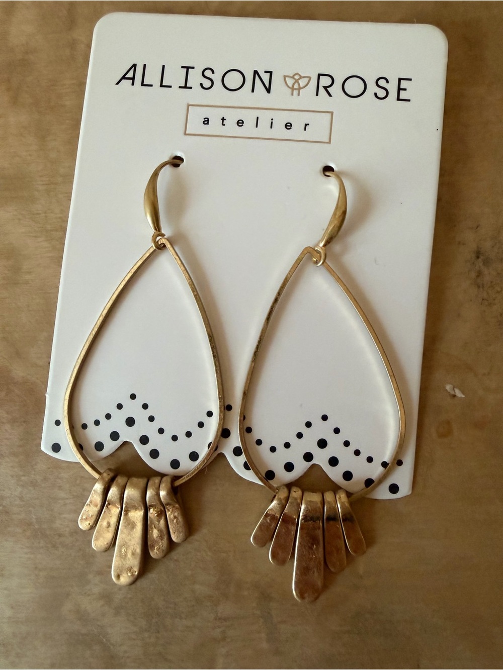 Allison Rose  Gold Teardrop Fringe Dangle Earrings
